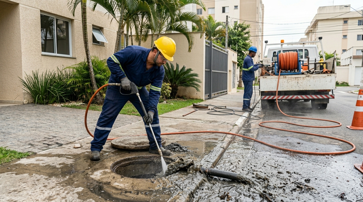 Hidrojateamento com jato de alta pressão em Campo Grande-MS